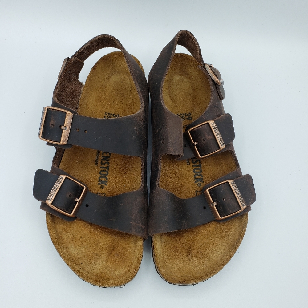 Birkenstocks Milano brown leather sandals